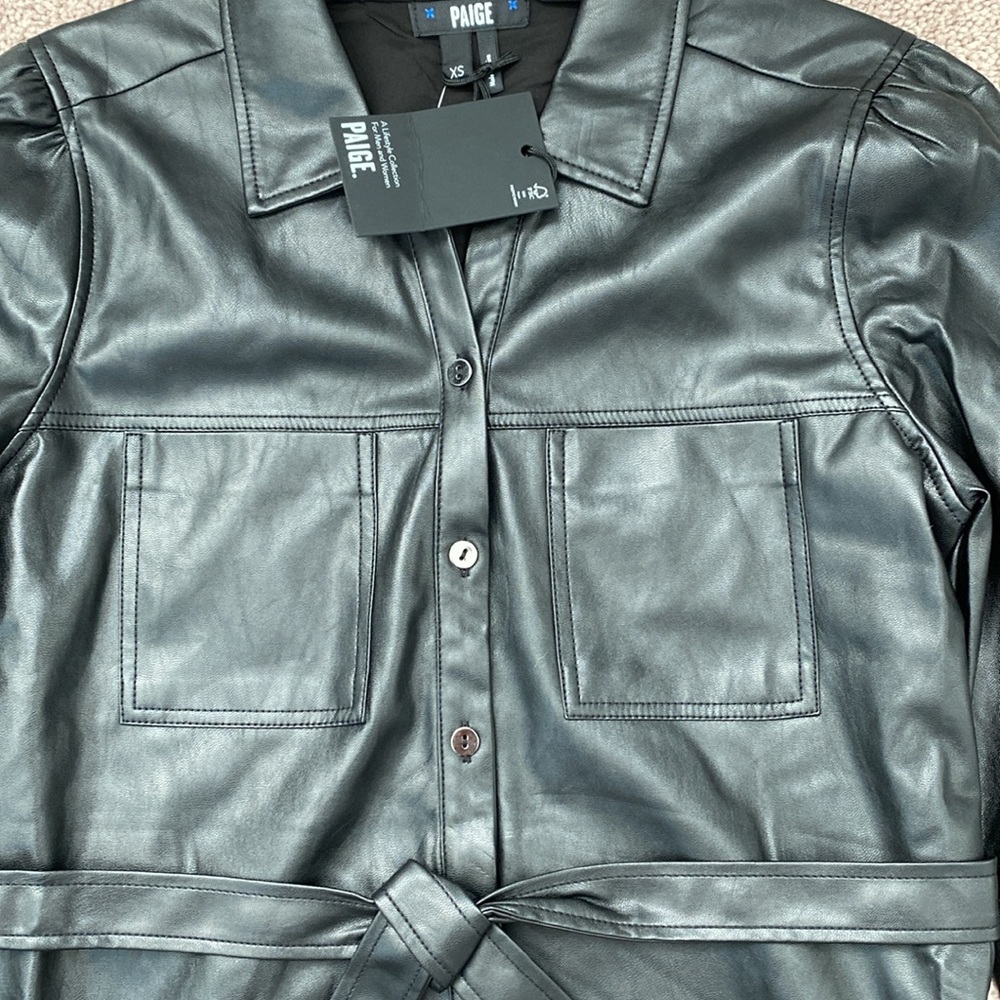 Paige Belize Faux Leather Shacket Size XS - Picture 7 of 16